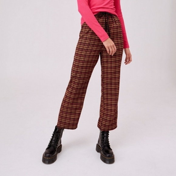Urban Outfitters Pants - Urban Outfitters | Honors Orange Check Pant